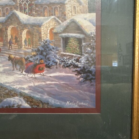 Heaven On Earth Nicky Boehme Framed Christmas Print Home Interiors 19” x 16” VTG - Picture 5 of 11